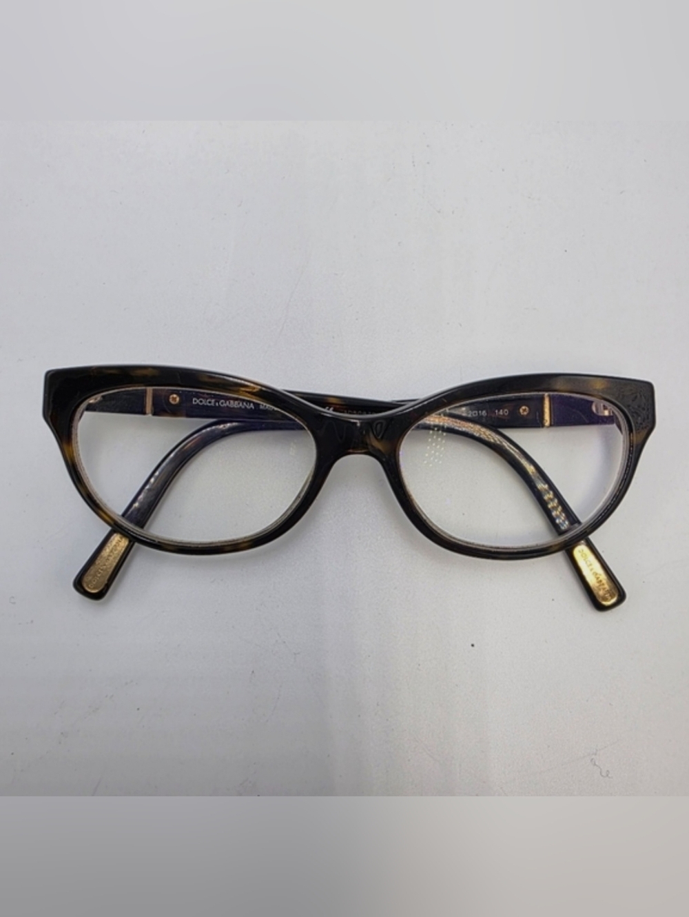Dolce & Gabbana DG3118 Cat Eye Tortoiseshell Eyeglass Frames - Havana 52mm Auth